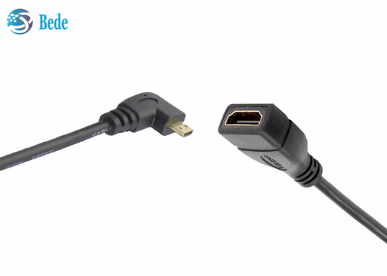 Двинутый под углом микро- мужчина HDMI к направлениям Up-Down-Left-Right+1pcs соединителя 4 переходника кабеля HDMI женским прямо