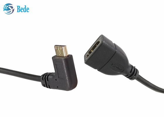Двинутый под углом мини мужчина HDMI к направлениям соединителя 4 переходника кабеля HDMI женским Вверх-Вниз-Лев-правым