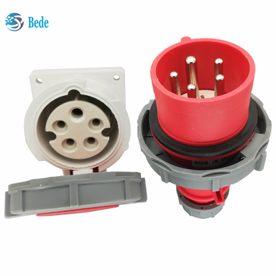Водоустойчивые промышленные гнезда 5Pins тип установки панели 16Amp и 32Amp 3P+N+E штепсельной вилки IP67