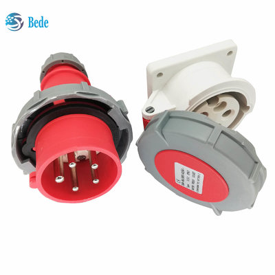 Водоустойчивые промышленные гнезда 5Pins тип установки панели 16Amp и 32Amp 3P+N+E штепсельной вилки IP67