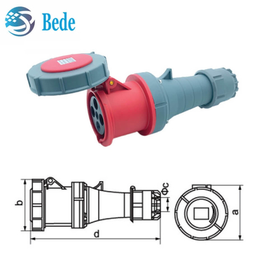 Прочный высокопоточный 63A / 125 Amp Промышленные розетки и розетки 3P + E IP67