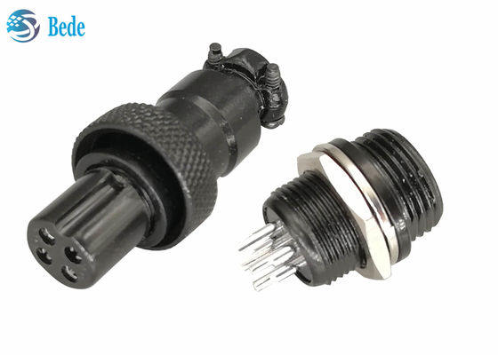 Мужские и женские комплекты авиационного разъема Gx12, черный цвет, материал цинковый сплав